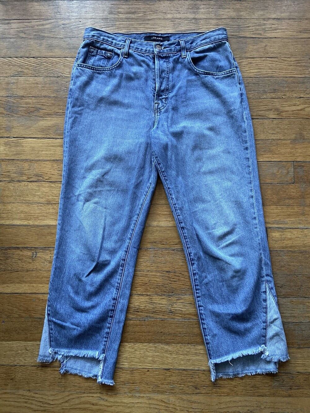 JBRAND ‘Wynne High Rise Crop’ Fringed Hem Button Fly Jeans sz 29 (actual sz 30)